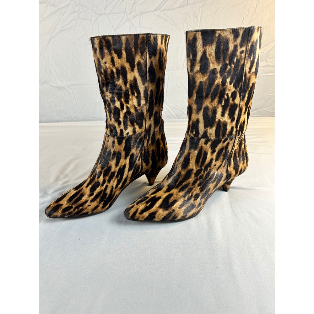Vince Camuto Rastel Leopard Print Calf Hair Kitten Heel Boots VC-RASTEL3 Mens 7M